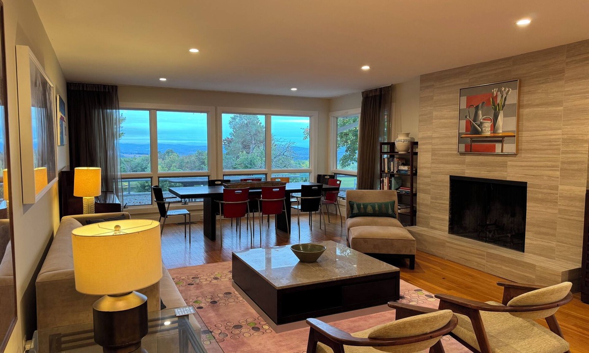 Town of Copake House | Cheerful Home with Stunning Views and Indoor Fireplace