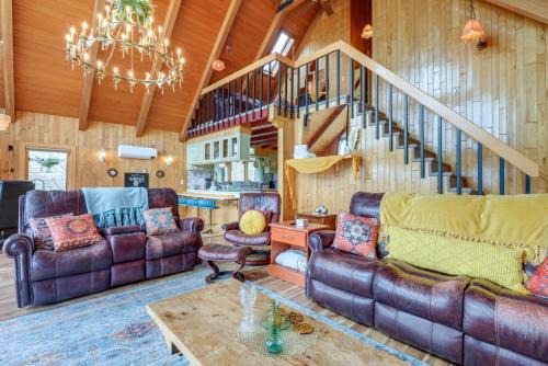 Vernon Apartment | Deck, Mountain Views: Colorful Retreat in Vernon!