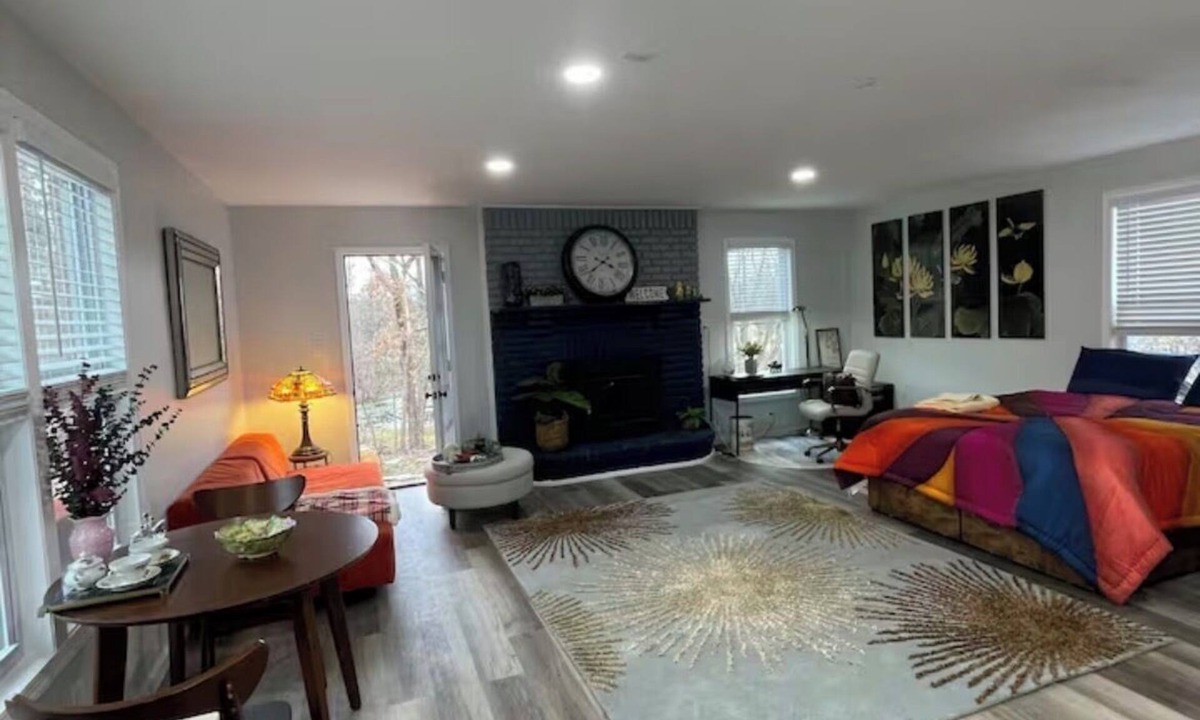 Brandywine Apartment | Fully furnished studio apartment overlooking a pond on a regenerative farm