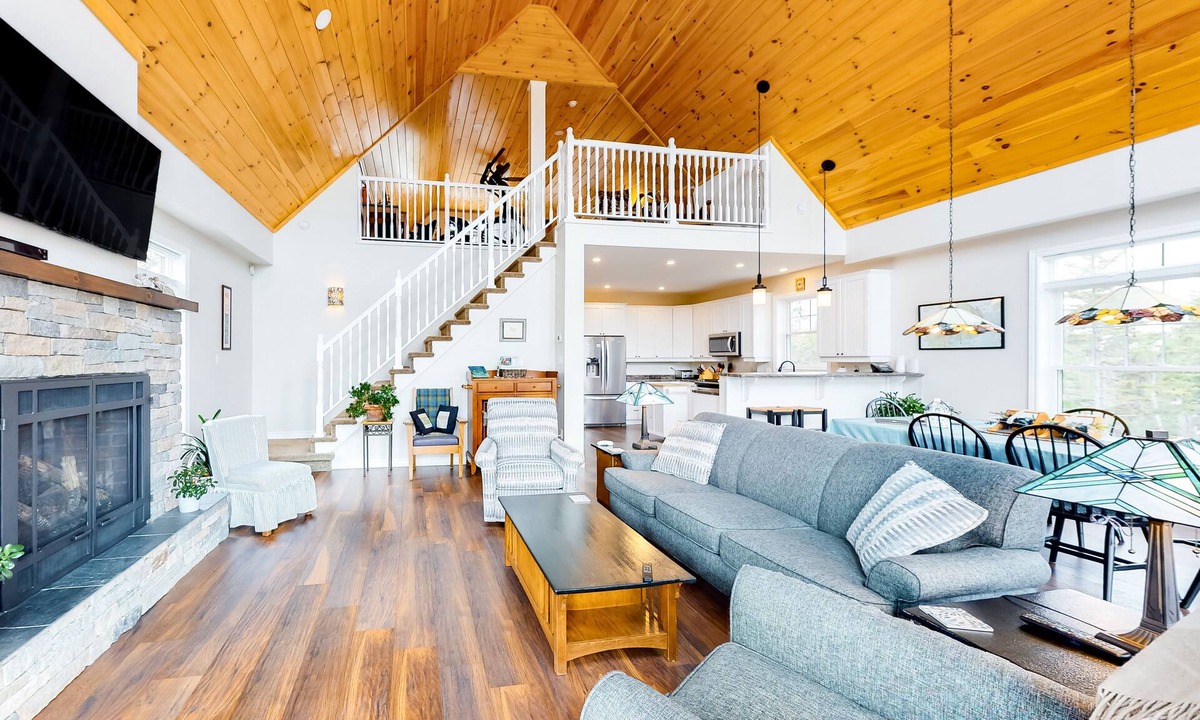 Stone Haven House | Secluded hilltop home with beautiful Cadillac Mountain view and multiple decks