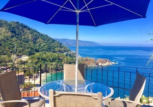 DREAM BAY AND BEACH VIEWS FROM CONDO B3 AT VILLAS ALTAS MISMALOYA