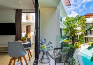 Hotel-style room in condominium with gym and spa included