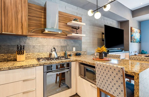 Emiliano Zapata Condo | Luxury 1 BR w/workspace & gym