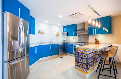 South Hotel Zone Condo | “OgoVallarta” 2 Bedroom Beachfront with Double Balcony, Office, BBQ