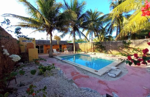 Chuburna Puerto House | 2 Bedroom Beach House Nice Big Pool - Fully Fenced Private Property-Lush Gardens