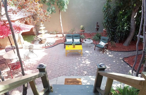 East Village Apartment | Artist's Secret Garden Downtown Long Beach