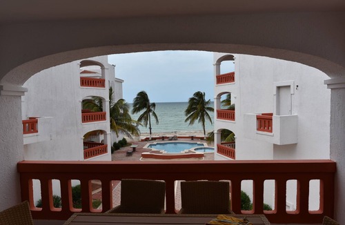 Chicxulub Puerto Condo | Beachfront Flamingos Condo With Pool - WIFI (ask)