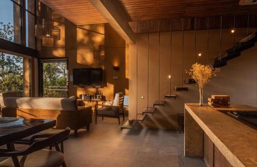 Mazamitla Villa | Cabaña de lujo con Tina y Fogatero Vistas al Bosque de Mazamitla