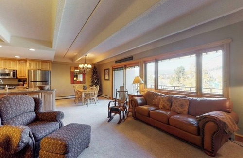 East Village at Copper Condo | Charming mountain condo w/Vail Pass views, gas fireplace, deck, & shared hot tub