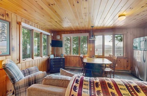 Greenville Cabin | Cozy Lakefront Cottage with Dock, Mountain Views, Peaceful Location