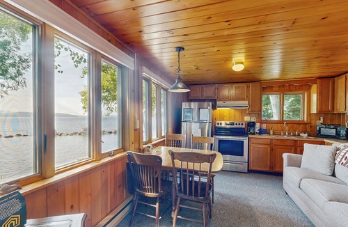 Greenville Cabin | Cozy Lakefront Cottage with Dock, Mountain Views, Peaceful Location