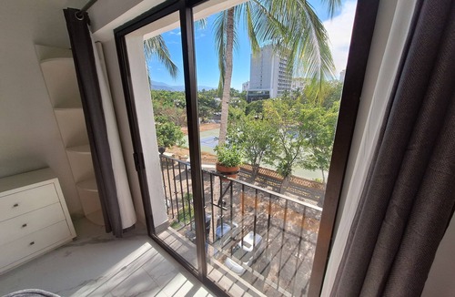 Fluvial Vallarta Apartment | Cozy PH Studio with kitchenette AC & WIFI jacuzzi in charming Puerto Vallarta