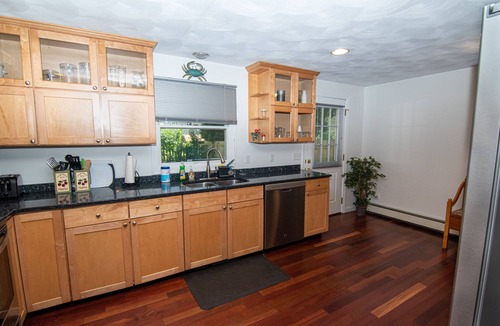 Saunderstown House | Front porch 4 rockers, Private back w/covered deck. Mid-Aug available. Loci!