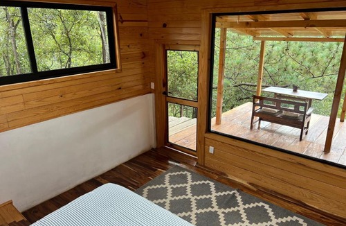 San Jose del Pacifico Cabin | Laberinto del Pacifico Cloud Cabin with Forest and Mountain View