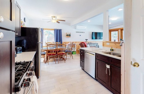 West Poland House | Lakefront home w/private dock & beach, firepit, great water views, and gas grill