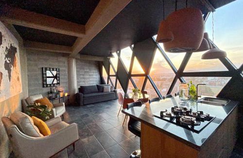 Cholula Apartment | Loft industrial vista a los volcanes