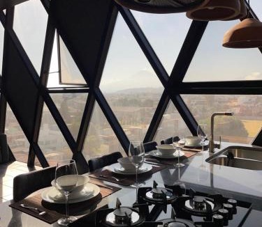 Cholula Apartment | Loft industrial vista a los volcanes
