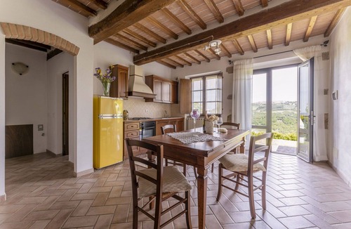 Radicondoli Villa | Nice apartment in villa for 4 people with WIFI, pool, veranda and panoramic view
