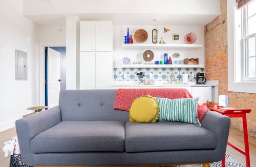 Covington Apartment | Pickle Factory Hotel—1BR Beside New Distillery!