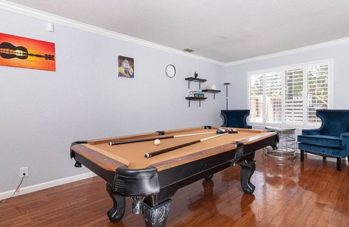 Elk Grove House | Pool house w/ movie room, pool table, poker table
