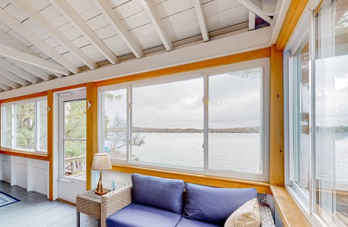 Dexter Cabin | Rustic, lakefront cabin with floating dock, firepit & fireplace - dog-friendly