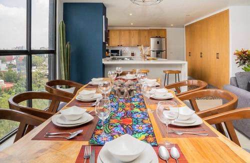 La Condesa Apartment | Serenity Condesa 3 Bedroom Condo w/AC, Castle & sunset view with AC 10 guests