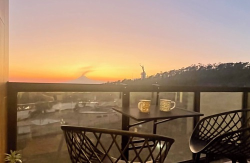 Puebla Apartment | Wonderful view, wooded road and shopping plaza across the street.