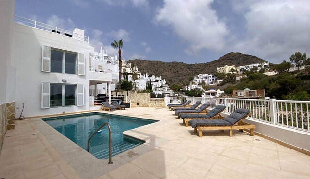 A stunning modern villa overlooking the valley and Mojacar Playa.