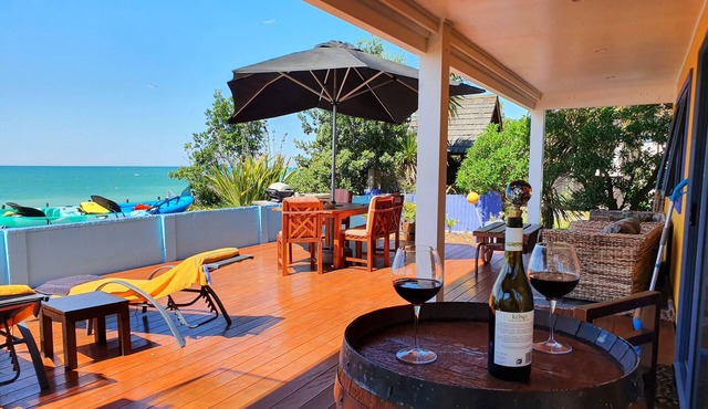 Beachfront accommodation.
