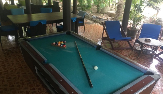 Charming villa in tropical garden, facing the pool, 50 meters from the beach