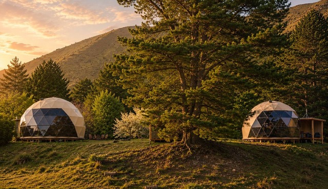 Dome Karearea - Geodesic dome with private hot tub, sauna & mountain views