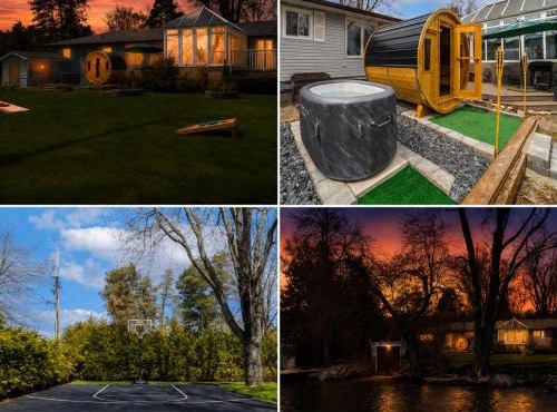 Lakefront 4BR plus Den Retreat with Swim Spa Sauna & Games