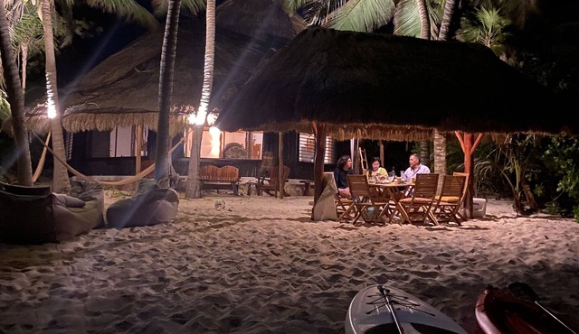 Private Beachfront bungalow at the exclusive Soliman Bay. Las Brisas Tulum