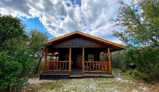 Side by Side Cabins on a Texas Ranch, Perfect for a Family Glamping Getaway from San Antonio