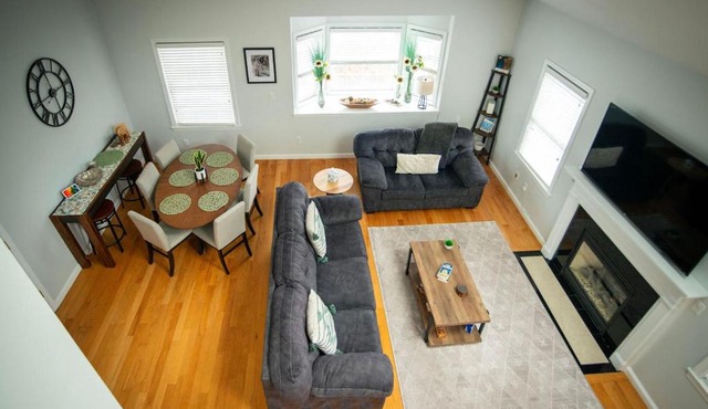 Spacious Coastal Townhome Deck and Parking
