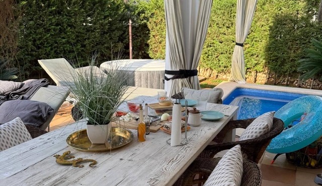 Vacation home for families in Cala Ferrera with private pool in the garden near the beach