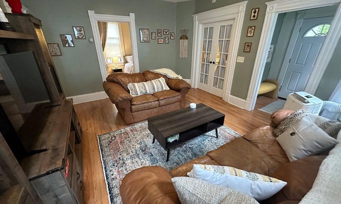 Cleveland House | Relax & Work in Style: 2BR Home with Private Office & Yard